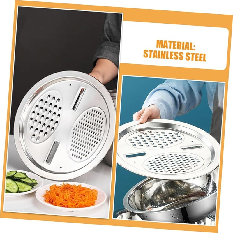 Mobestech 2Pcs Stainless Steel Rotary Kitchen Grater Vegetable Cheese Potato Shredder Slicer Dishwasher Safe - Image 3